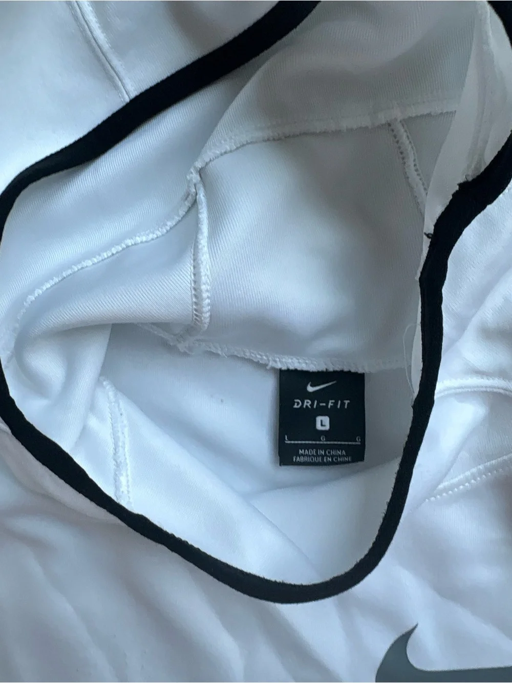 Nike White and Gray Short-Sleeve Hooded Pullover